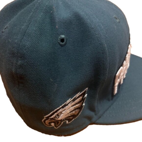 Philadelphia Eagles Hat New Era Adult Fitted 6 5/8 Green Football Cap Spell Out - Picture 3 of 6